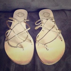 ****SOLD**** Gold Strappy Sandals