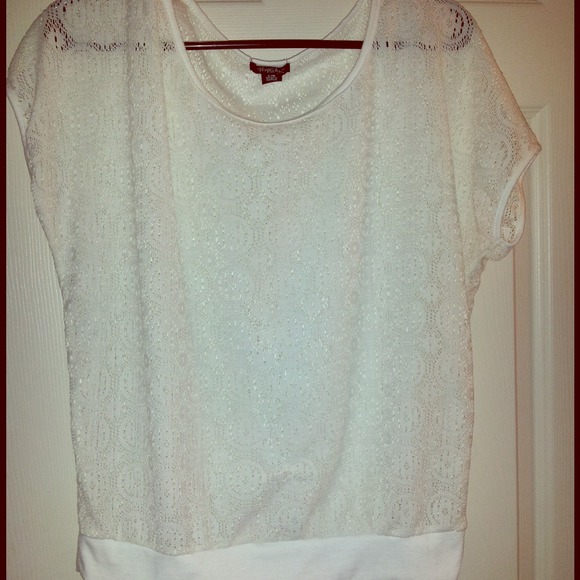 White Oversized see through top