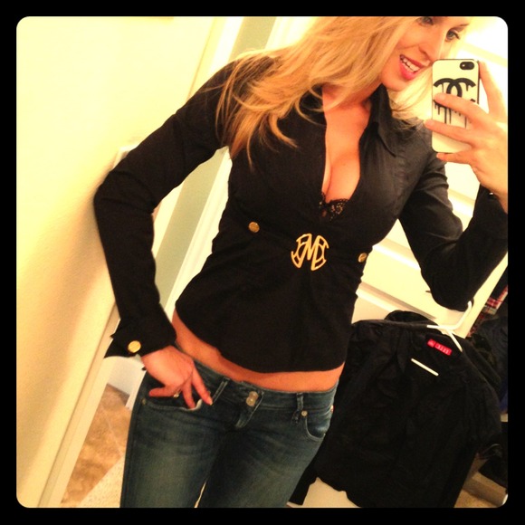 marciano Tops - Marciano black collared top