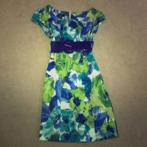 REDUCED Blue and green floral print dress