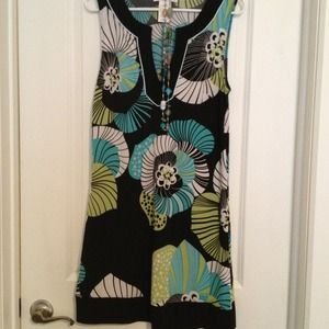 SOLD ❌❌🌸Great condition shift dress, black, teal