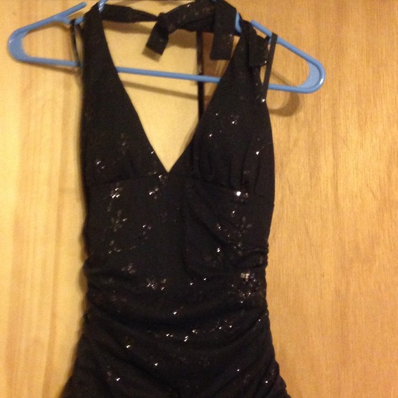 Black halter dress