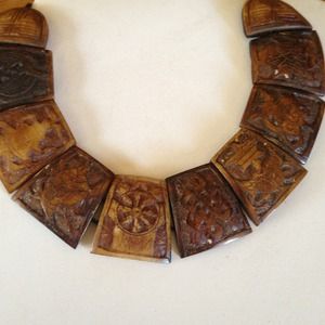 This is a beautiful tea stained yak bone choker