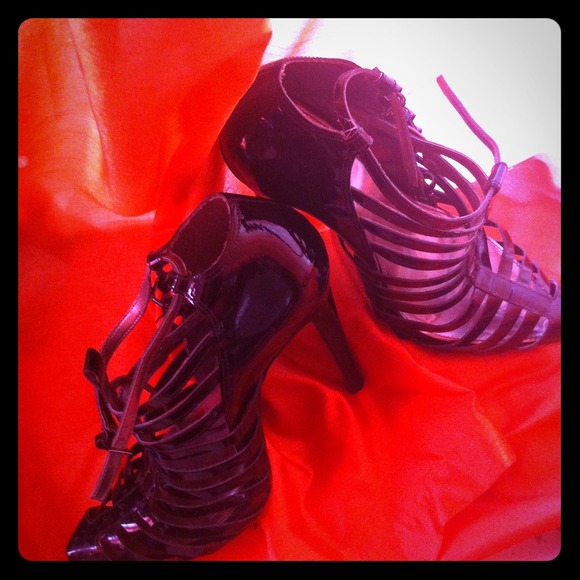 Top shop black strappy heels