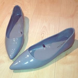 Grey Pointy Toe Flats