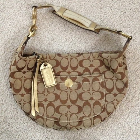Authentic COACH brown/gold hobo handbag