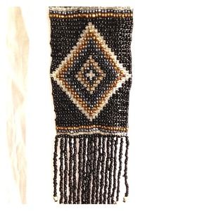 Bohemian necklace w/ silver bracelet & earrings