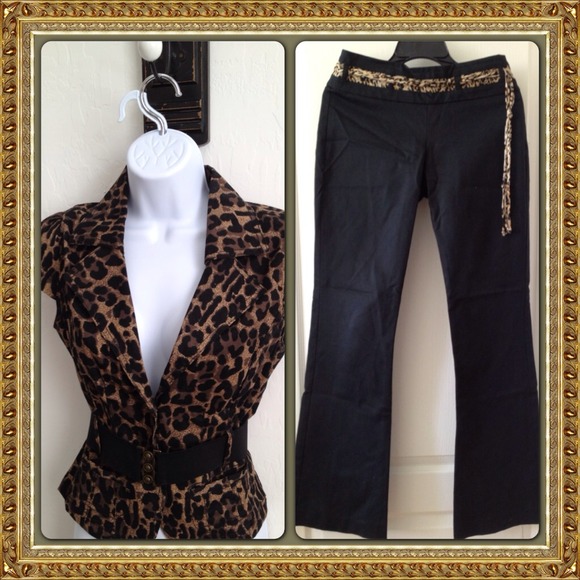 Other - Cache pants bundle with leopard top