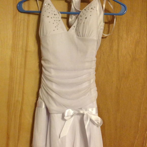 White cocktail dress.