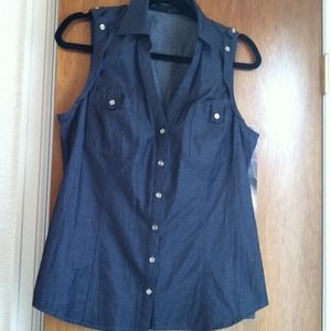 NWOT Express chambray button up top