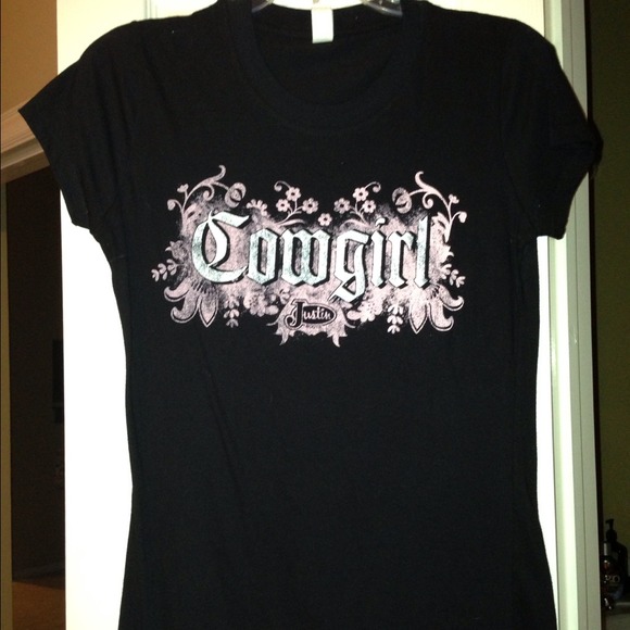 Black and pink Justin "Cowgirl" t-shirt