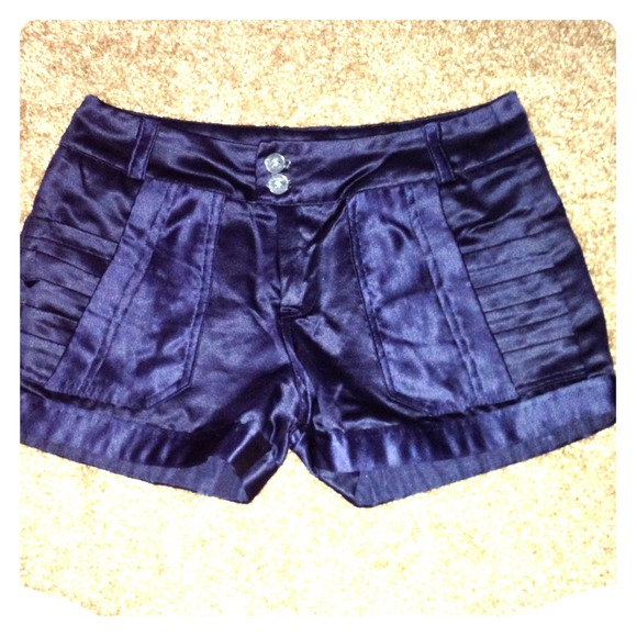 Metallic navy blue shorts 😉