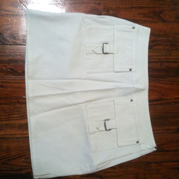 Mint green mini skirt from Express