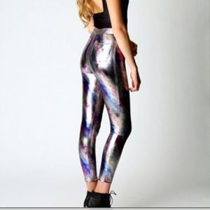 Multi Color Funky Print Disco Pants Med sz 6/8