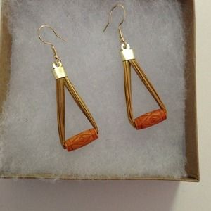 Golden grass earrings