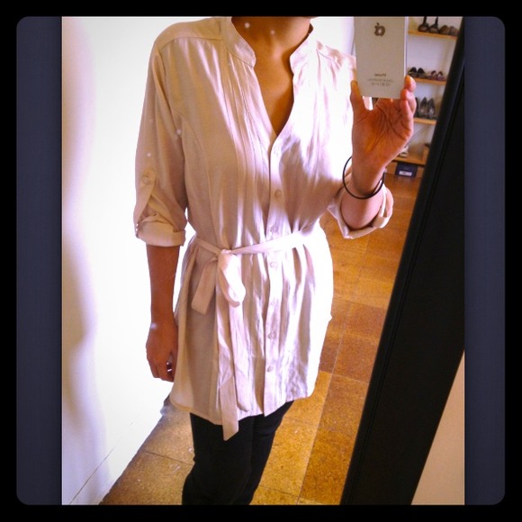 FOREVER21 Beige/natural button down tunic (size S) - Picture 1 of 4