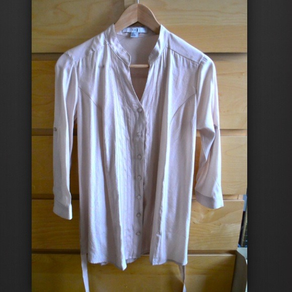 FOREVER21 Beige/natural button down tunic (size S) - Picture 3 of 4