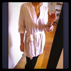 FOREVER21 Beige/natural button down tunic (size S)