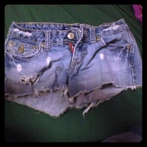Distressed Denim Shorts