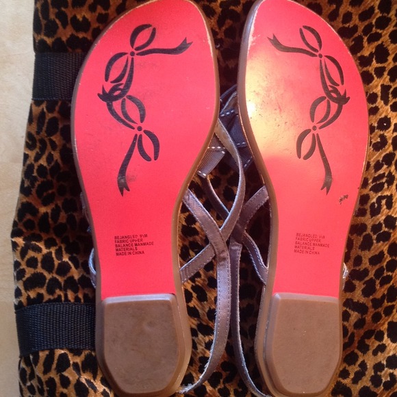 Sling back grey sandals with multicolored stones - Picture 3 of 4