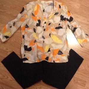 Beautiful floral lightweight linen top