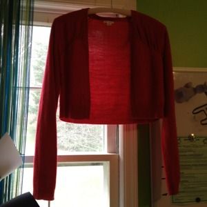 Red cardigan