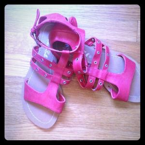 (NWOT) Red Flat Sandals