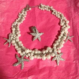 Pearl Necklace & Ring Set
