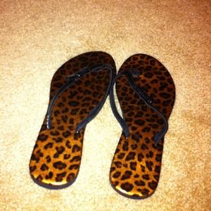 Cheetah flip flops