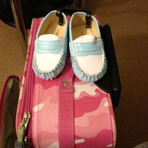 Blue and white little girls shoes