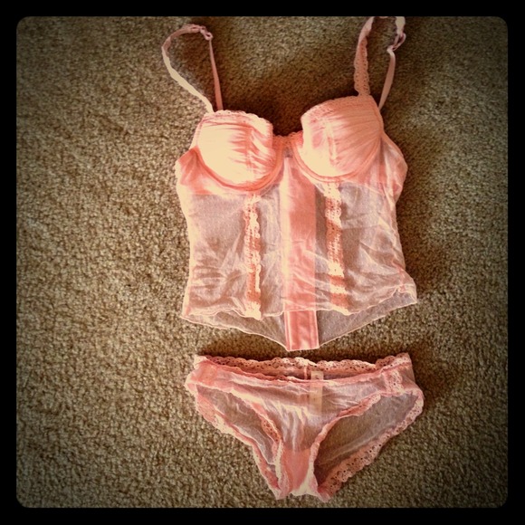 NWOT. Feminine and flirty pink lace lingerie.