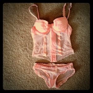 NWOT. Feminine and flirty pink lace lingerie.