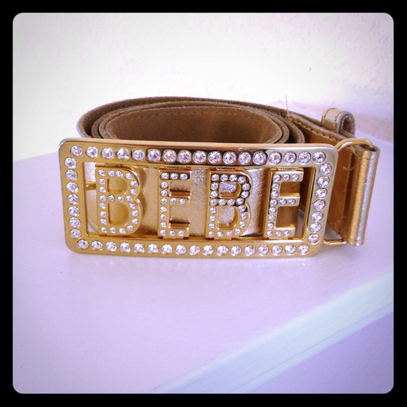 Bebe Metallic Gold Belt