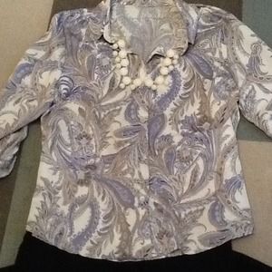 SOLD Silky print button up