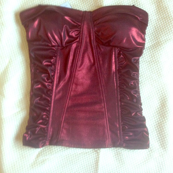 Maroon colored corset/tube