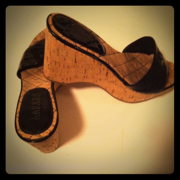 Ralph lauren cork wedges sz 8:)