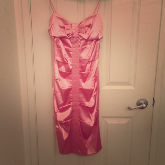 Baby pink dress. Bow detail. Worn two times