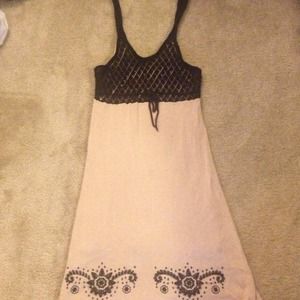 Tan and black knit dress. Glimmer by J.J. Basics