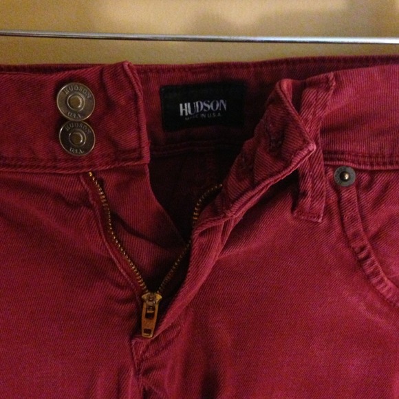 Hudson Red Straight Leg Jeans