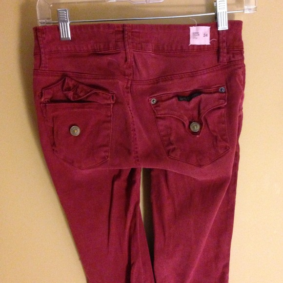 Hudson Red Straight Leg Jeans