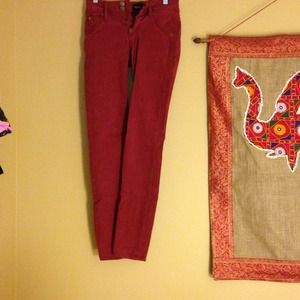 Hudson Red Straight Leg Jeans