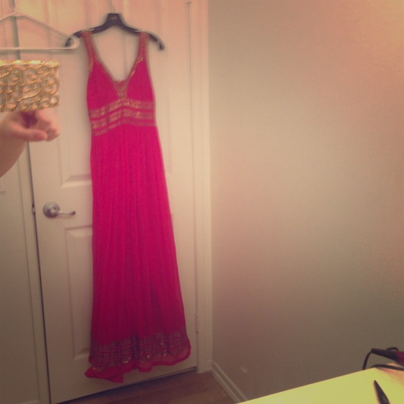 Hot pink gown