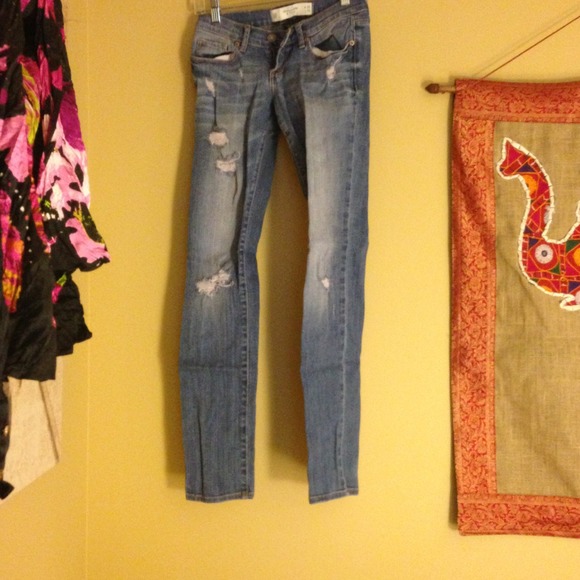 Distressed Abercrombie and Fitch Skinny Jeans