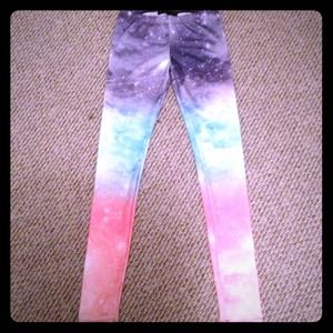Multicolored galaxy leggings