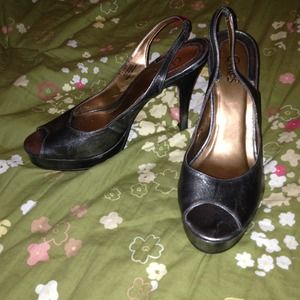 JUST REDUCED!! Pewter Slingbacks