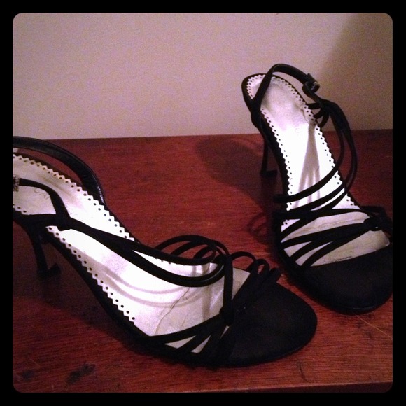 Black strappy heels