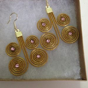 Golden grass earring