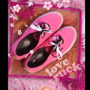 Hot Pink Vans with Black & White Shoestrings