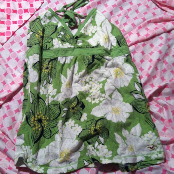 Green floral top from Hollister