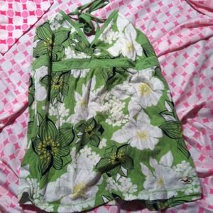 Green floral top from Hollister